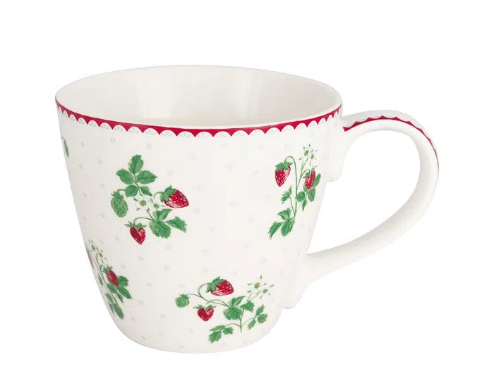 Tea mug Berry white with motif