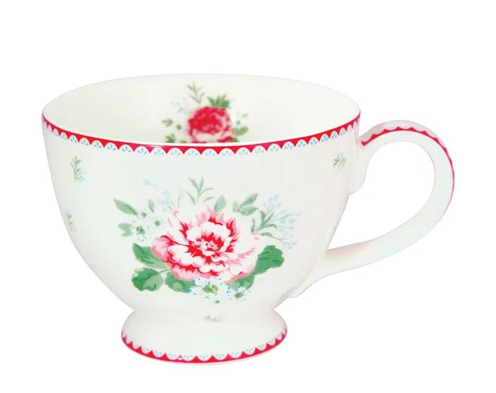 Alivia tea cup white with motif