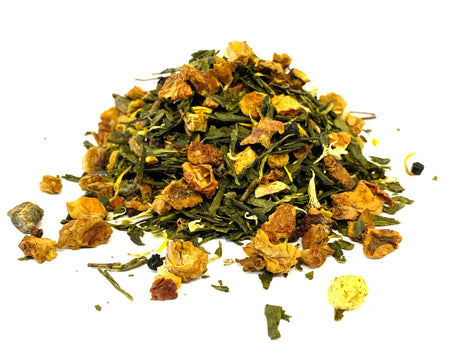 Fersken Hyldebær grøn te-Grøn Aroma Te-nordic-tea.dk